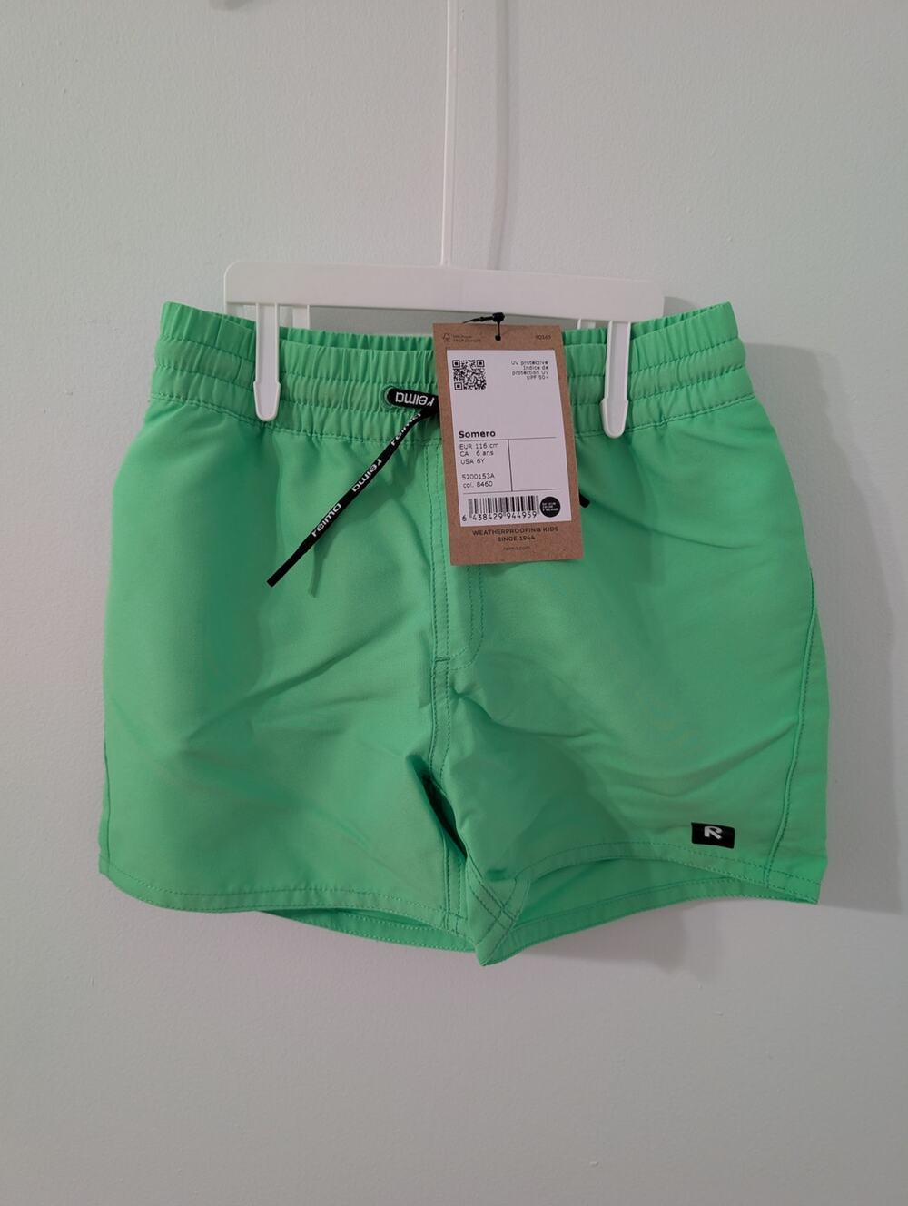 Reima Somero Kids Swim Shorts 6Y Green UPF 50+
